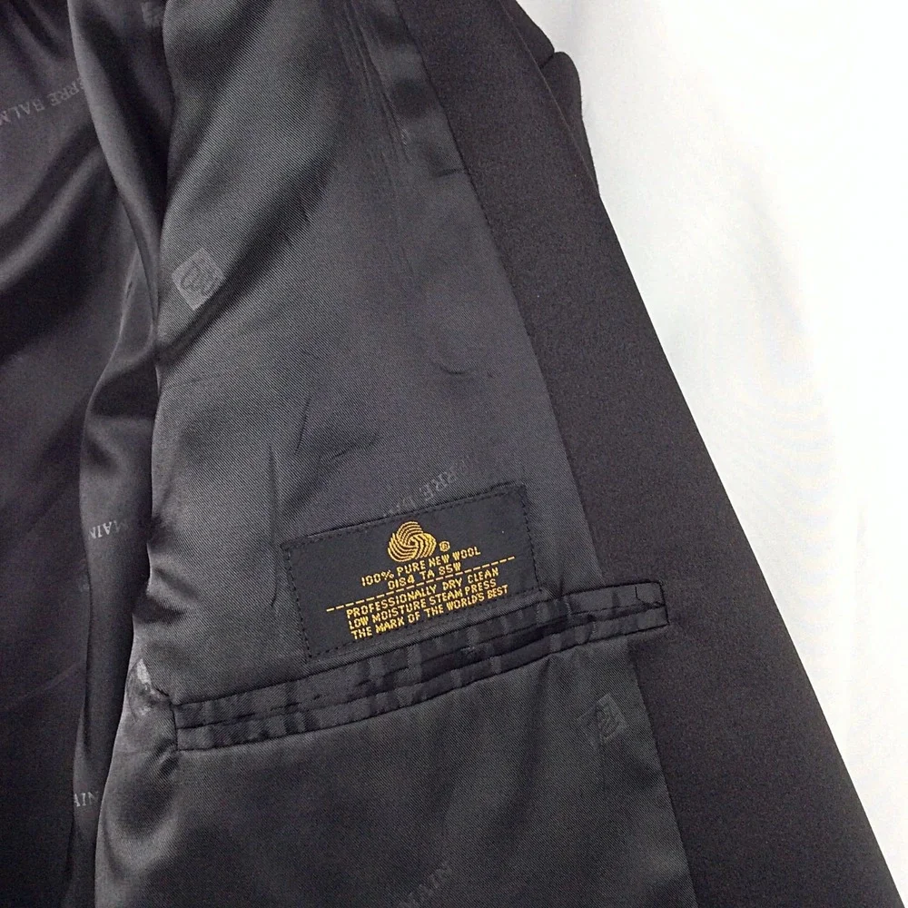 Pierre Balmain Men's Tuxedo Suit Size 43L Black 100% Pure New Wool
